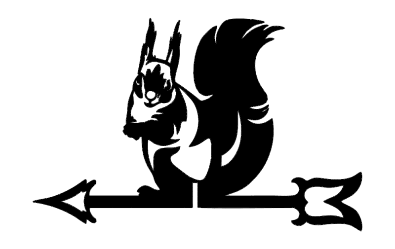 Squirrel Weathervane Silhouette Vector DXF File