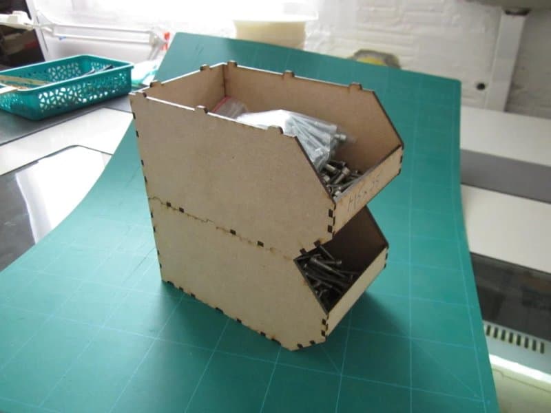 Stackable Modular Storage Bin Laser Cut Vector File (DXF)