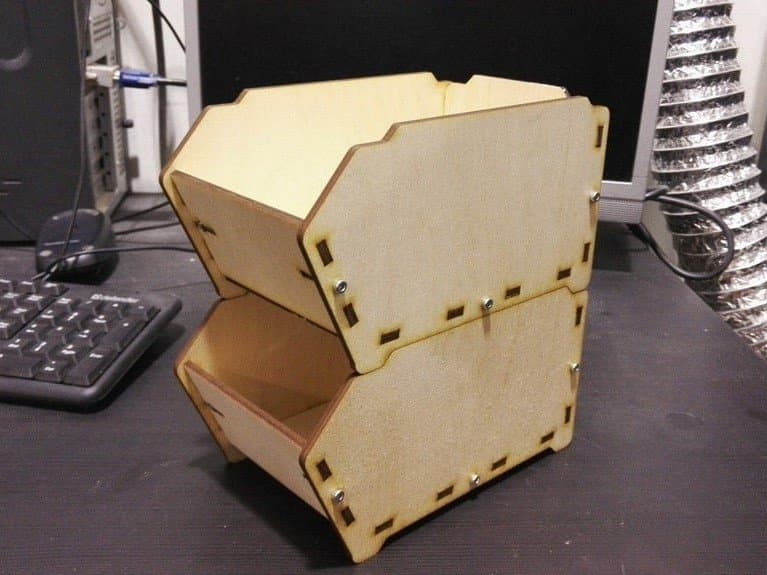 Stackable Storage Bin Laser Cut Vector File (DXF)