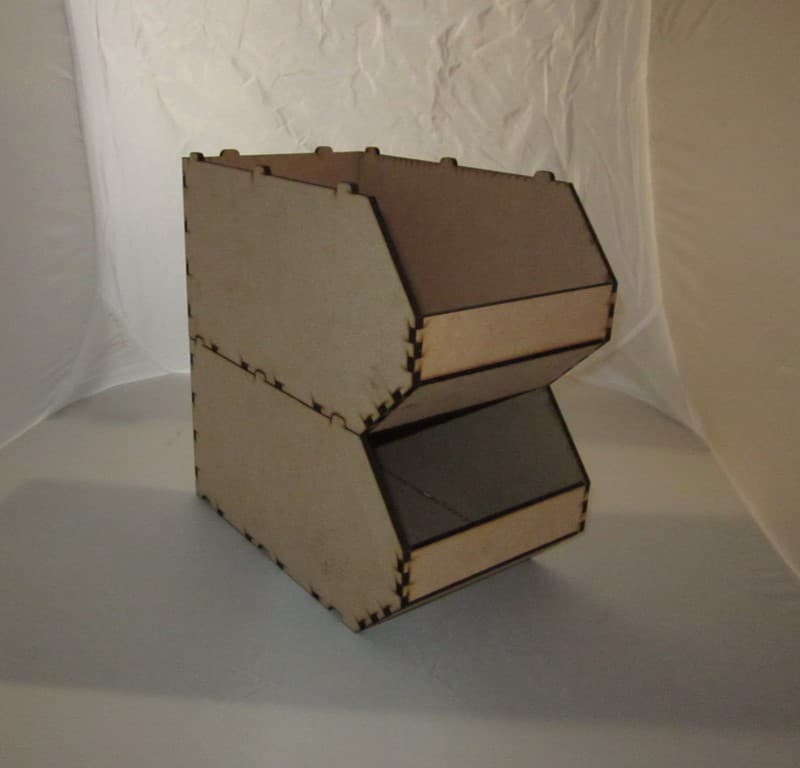 Stackable Storage Bin Laser Cut Vector Plan (DXF)