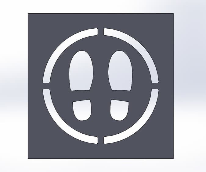 Stand Here Floor Marking Stencil Vector DXF File