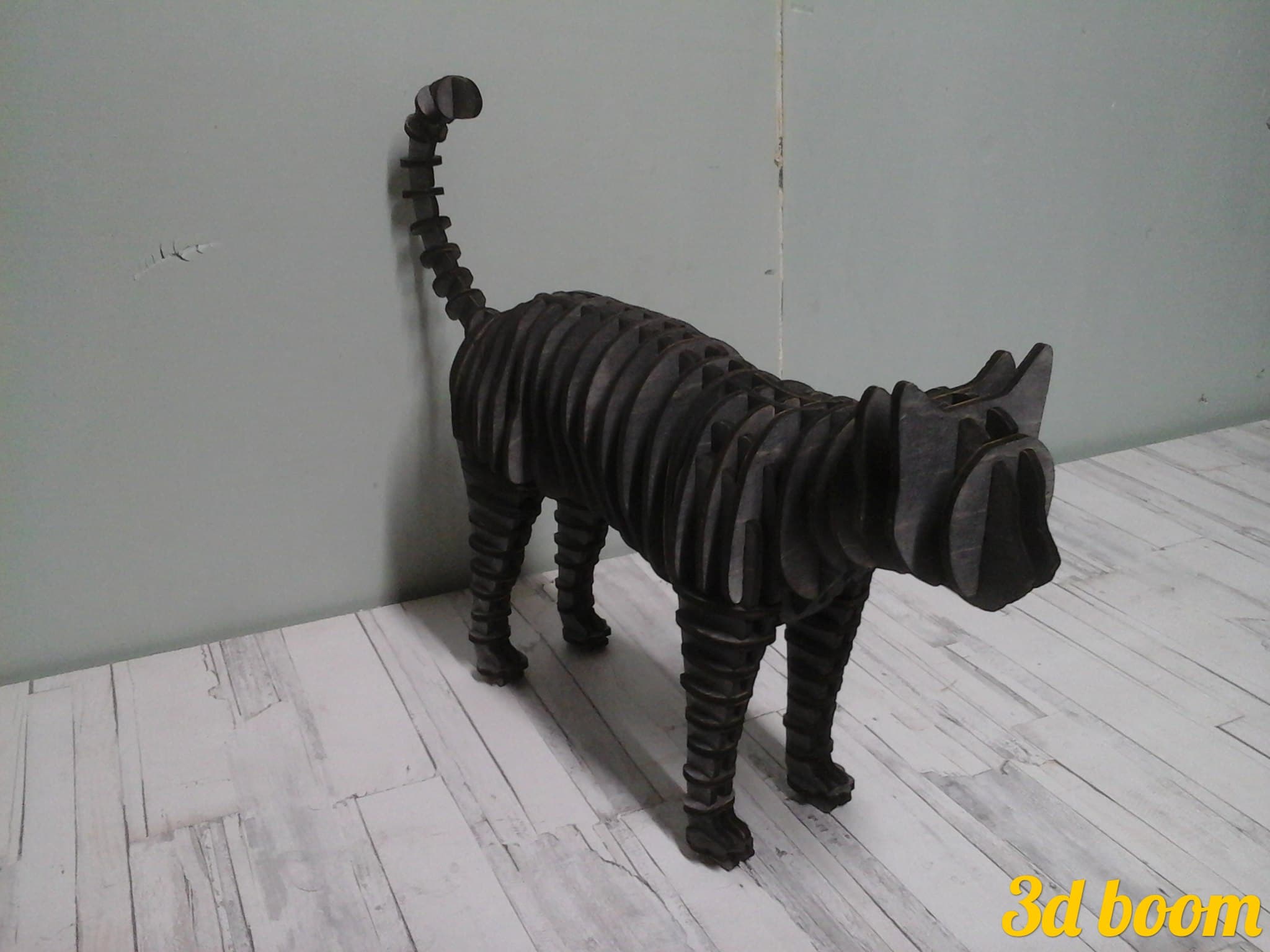 Standing Cat 3D Puzzle Laser Cut Vector File