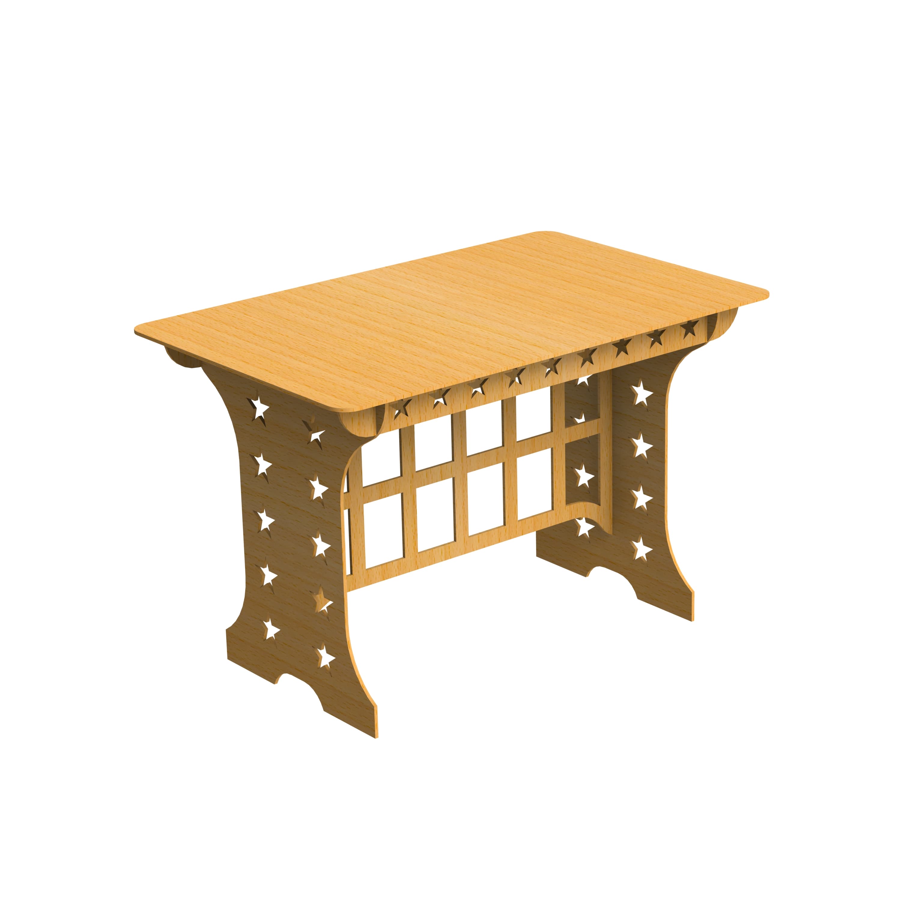 Star Pattern Decorative Kids Table Vector DXF File