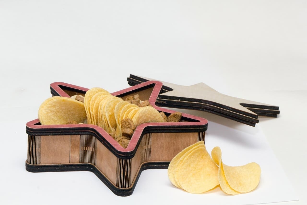 Star Shaped Snack Bowl with Lid Laser Cut File