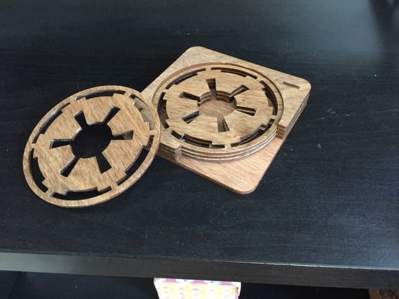 Star Wars Imperial Logo Coaster Set Laser Cut SVG File