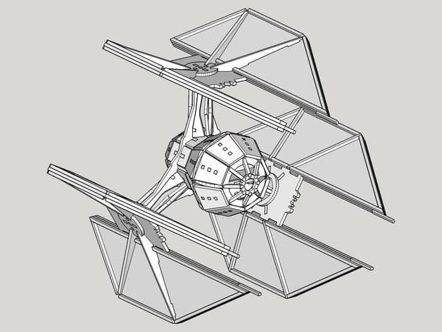 Star Wars TIE Defender 3D Puzzle Laser Cut Vector File