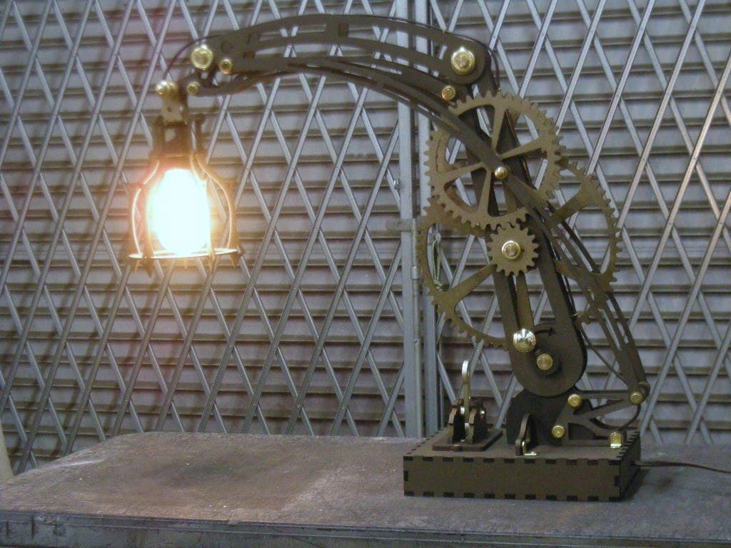 Steampunk Mechanical Desk Lamp DXF Vector File