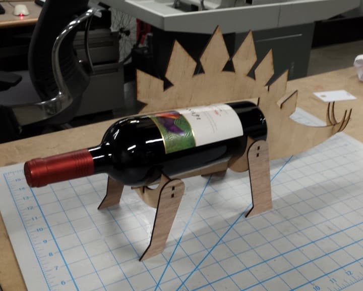 Stegosaurus Dinosaur Wine Rack Laser Cut Vector File