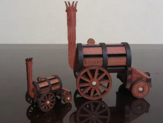 Stephenson's Rocket 3D Puzzle Vector Plan for Laser Cutting