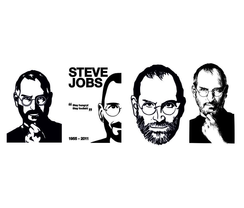 Steve Jobs Stencil Portrait Vector for Laser Cutting (SVG, DXF)