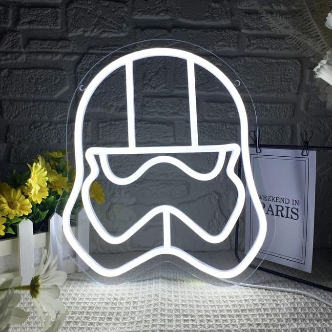 Stormtrooper Helmet Neon Sign Vector File for Laser Cutting