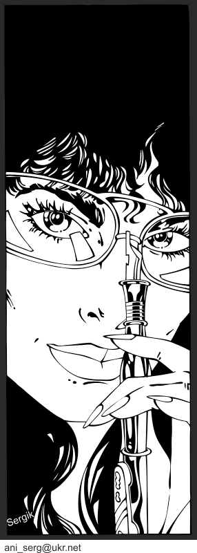 Stylish Girl with Glasses Portrait Vector for Laser Cutting