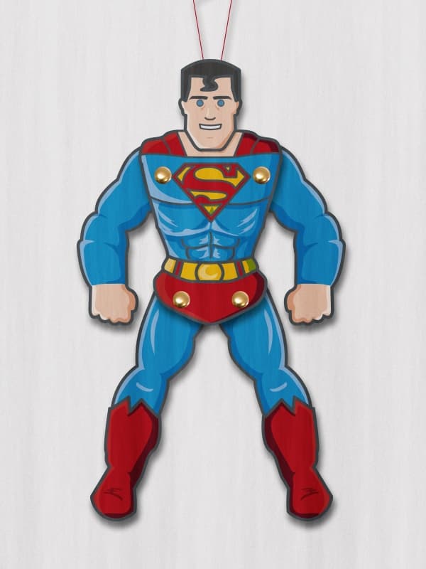 Superman Articulated Paper Puppet Laser Cut Vector File