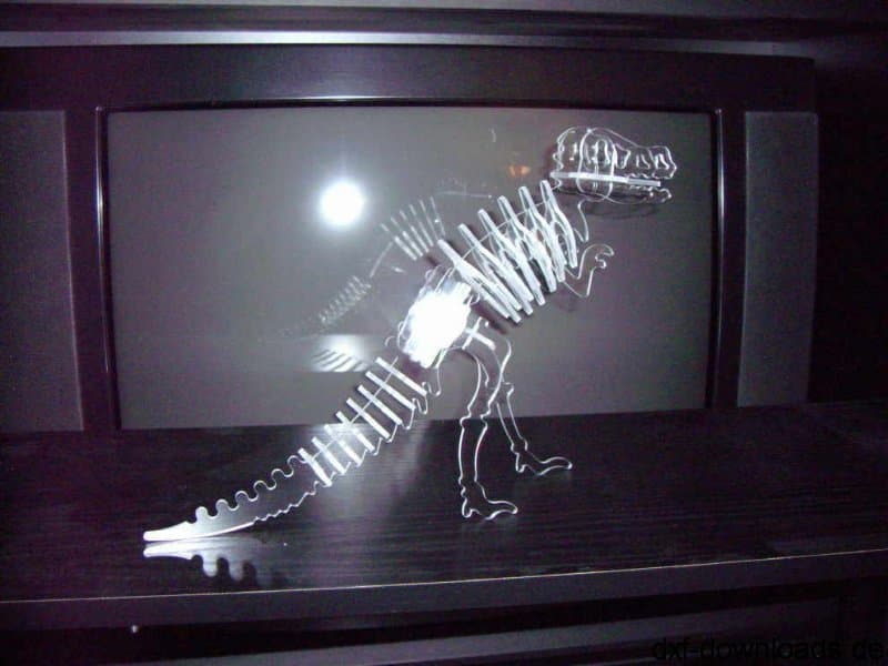 T-Rex Skeleton 3D Puzzle Vector DXF File for Laser Cutting
