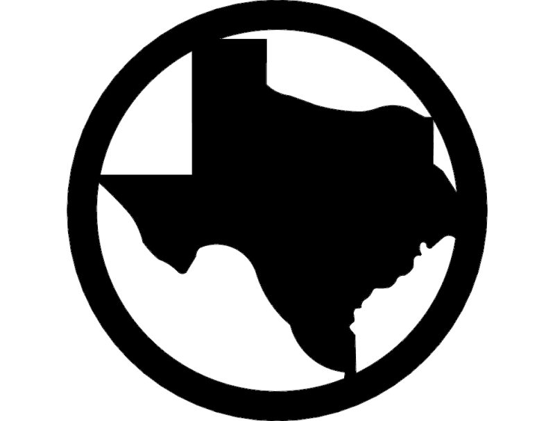 Texas State Map in Circle Vector Design DXF File