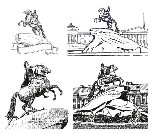 The Bronze Horseman Statue Vector Files for Laser Cutting