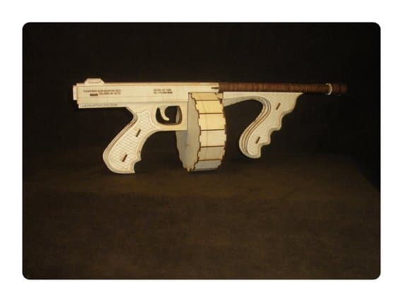 Thompson Submachine Gun 3D Puzzle Laser Cut File