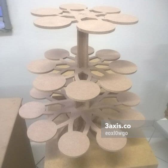 Tiered Cupcake Stand Laser Cut Vector Design DXF File