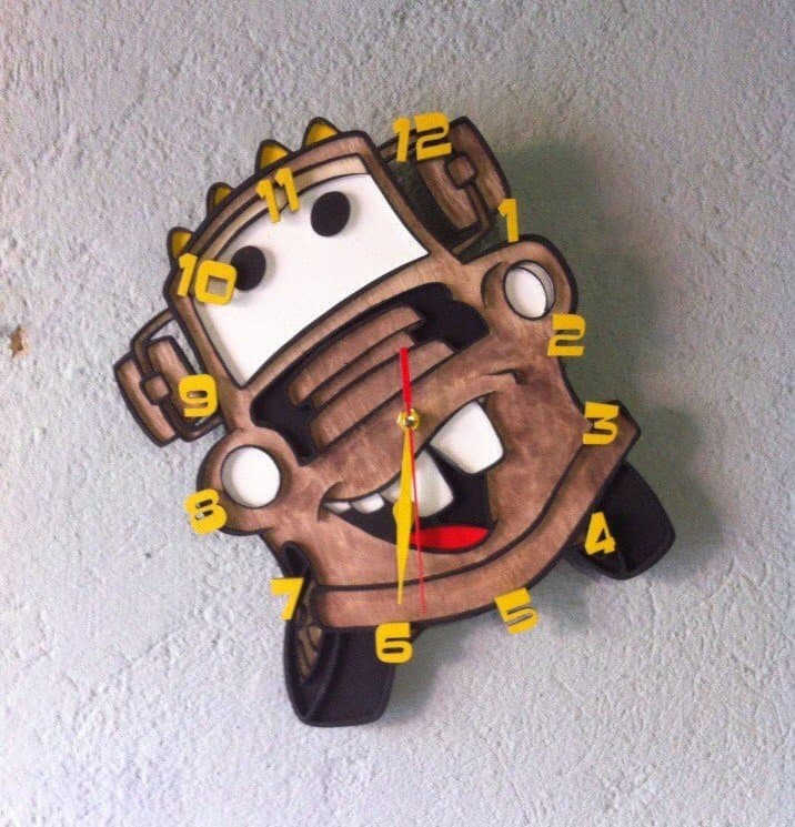 Tow Mater Wall Clock Laser Cut Vector File (CDR)