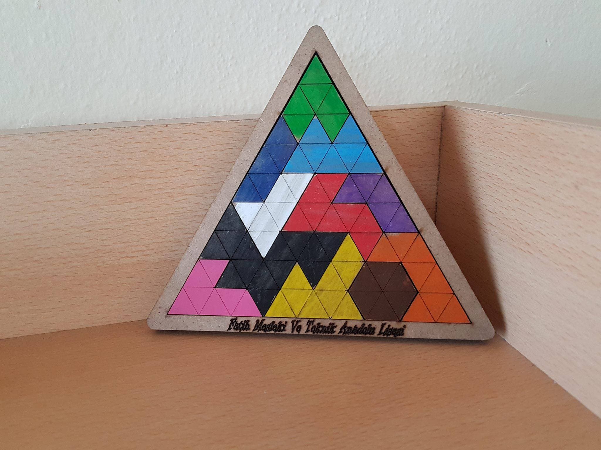 Triangle Pattern Brain Teaser Puzzle Laser Cut DXF File