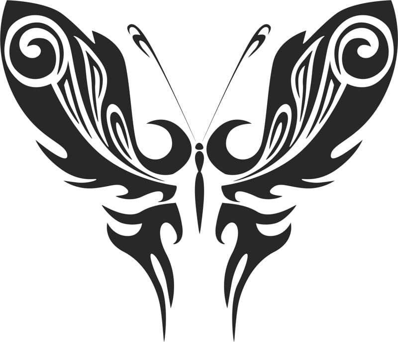 Tribal Butterfly Vector Art DXF File for CNC Cutting
