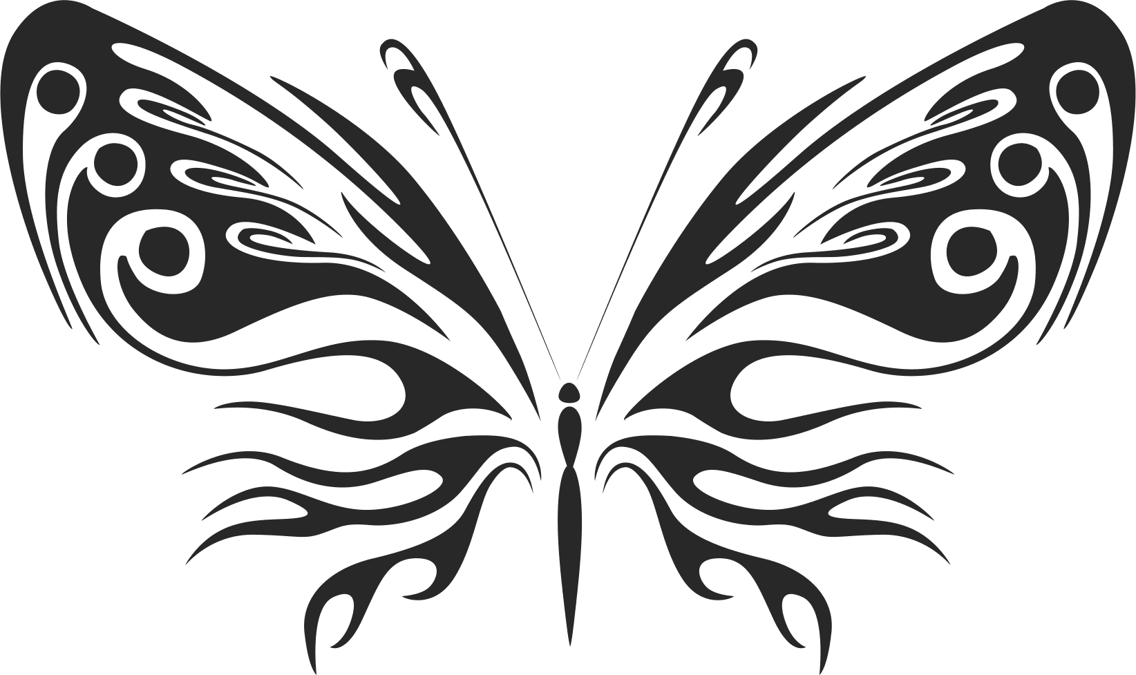 Tribal Butterfly Vector Art for Laser Cutting (SVG, DXF, CDR)