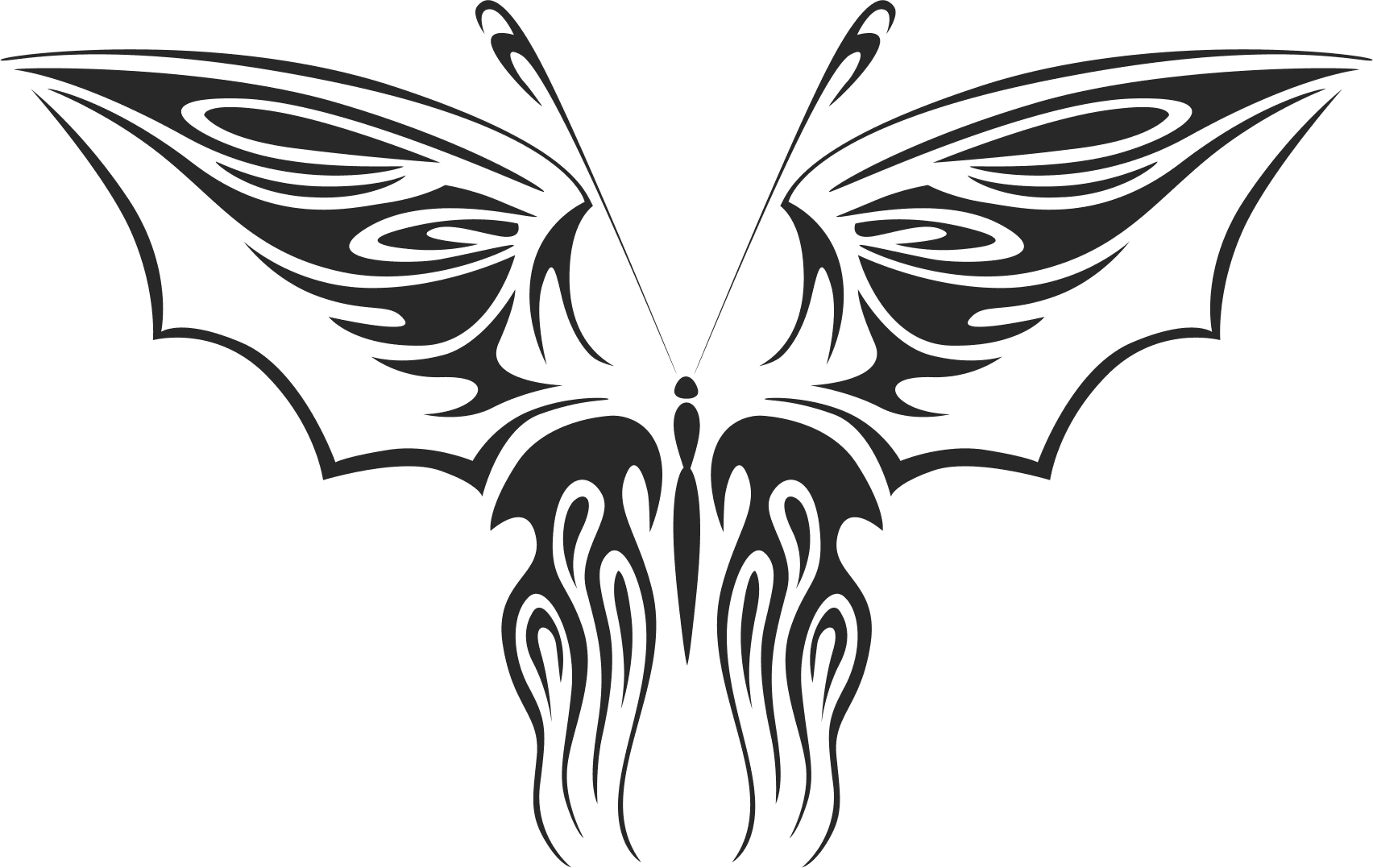 Tribal Butterfly Vector Design for Laser Cutting DXF File