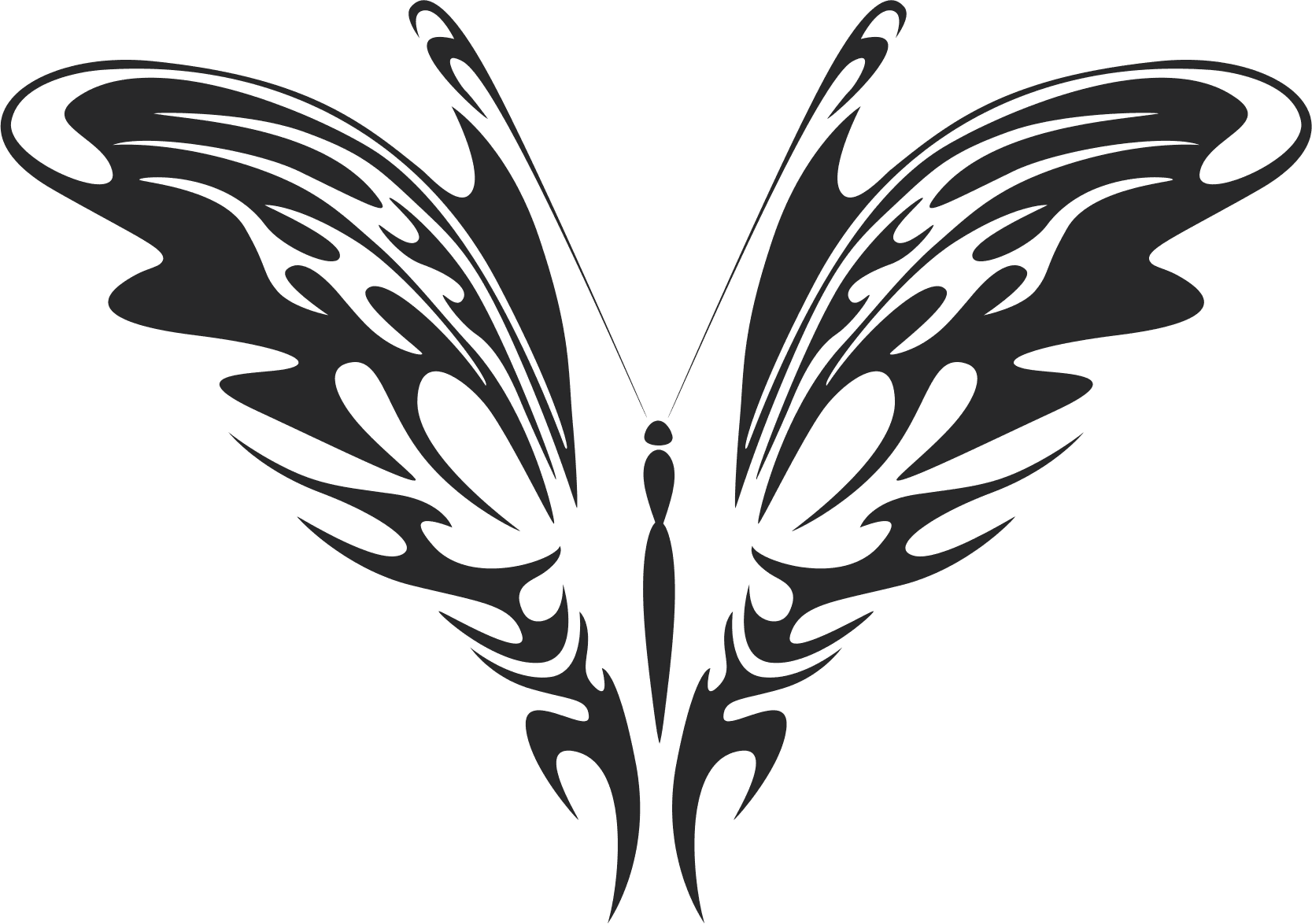 Tribal Butterfly Vector Design for Laser Cutting DXF