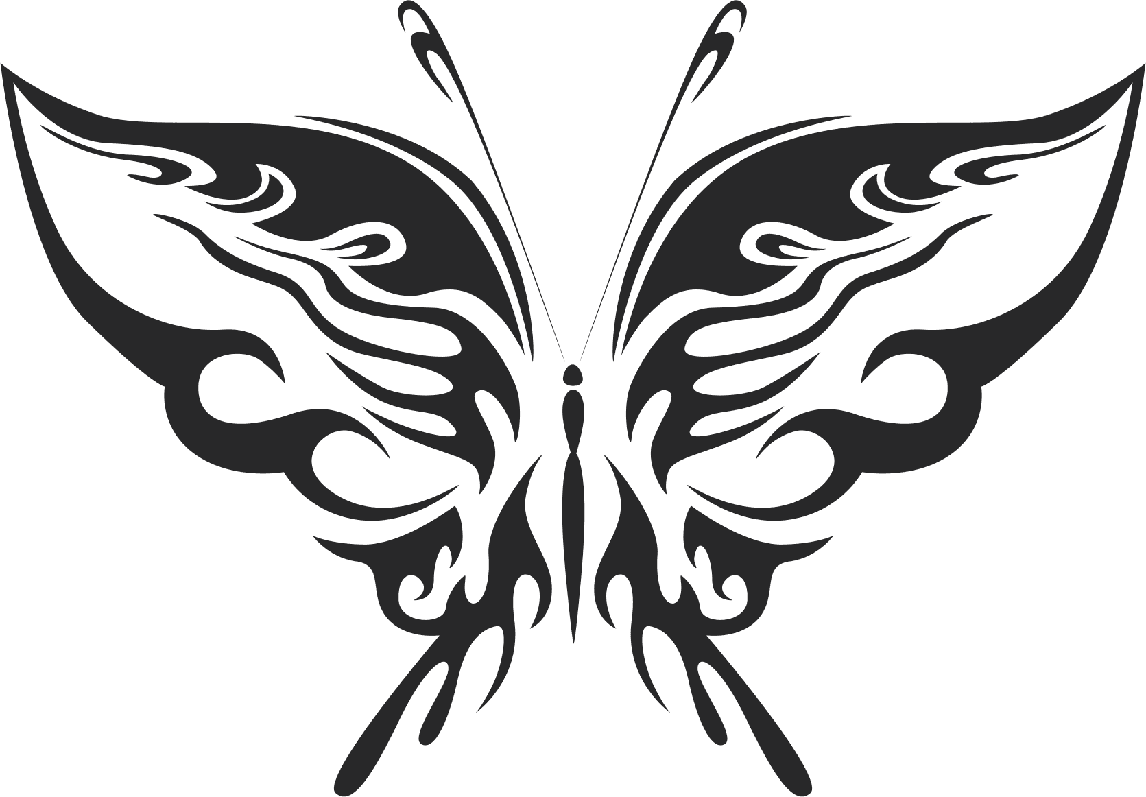 Tribal Butterfly Vector Silhouette for Laser Cutting