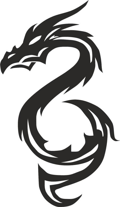 Tribal Dragon Silhouette Vector for Laser Cutting - Free SVG