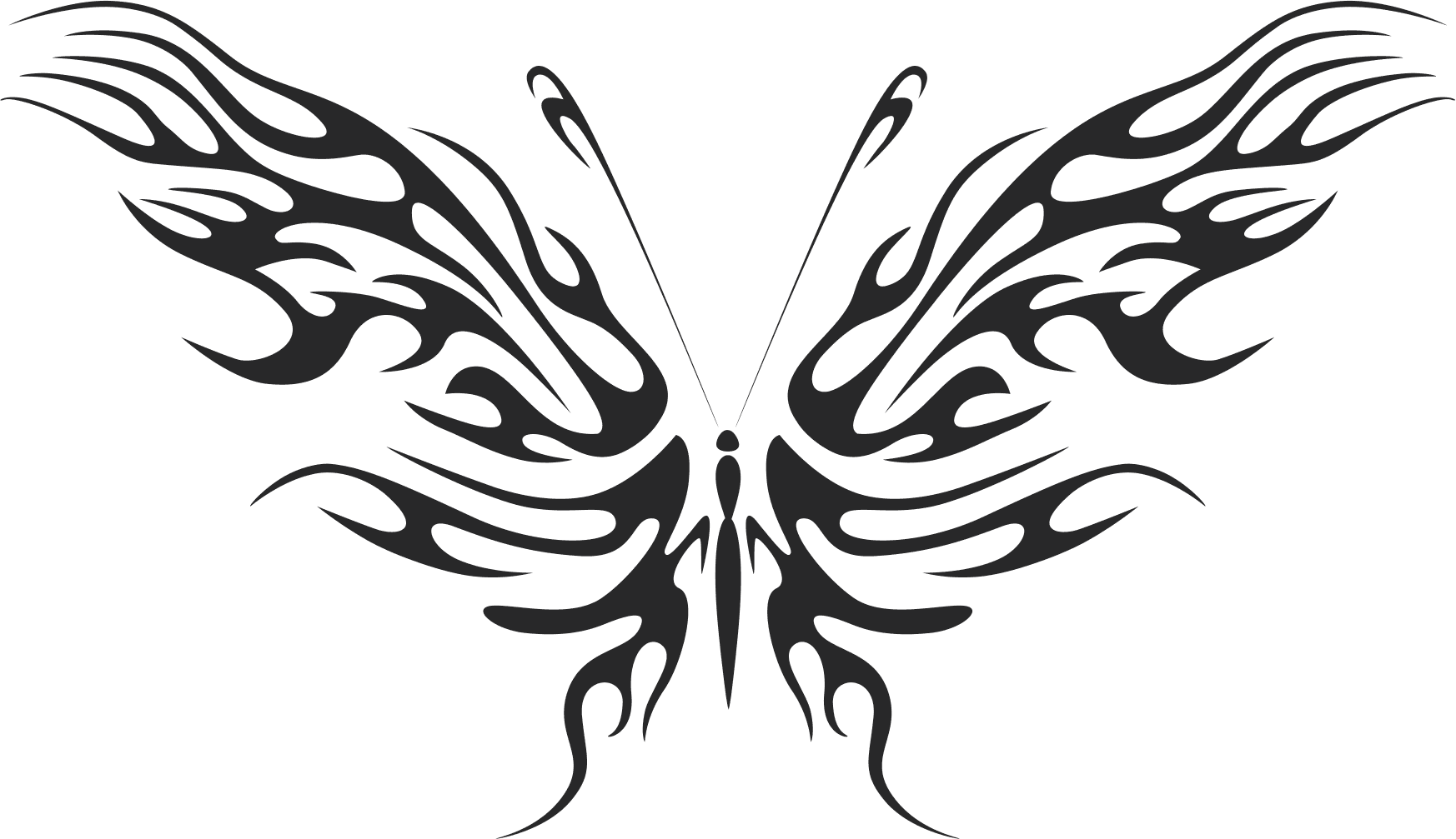 Tribal Flame Butterfly Vector Design for Laser Cutting