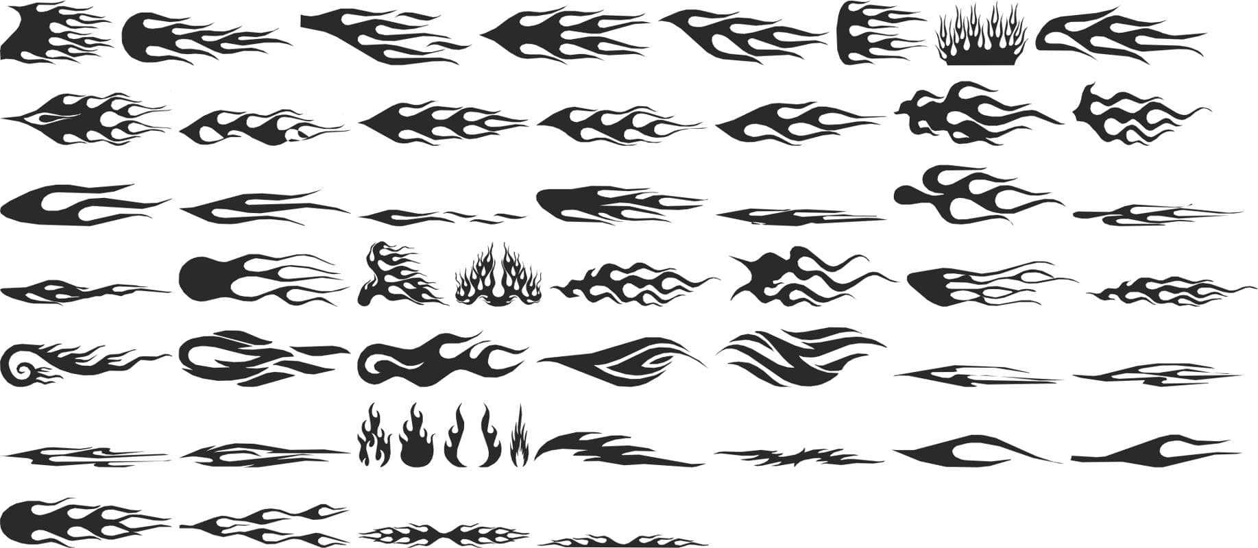 Tribal Flame Graphics Vector Pack for Laser Cutting