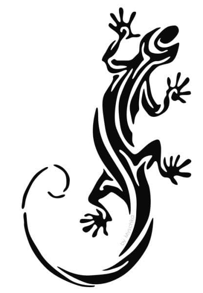 Tribal Lizard Silhouette Vector Template - DXF and SVG Laser Cut File