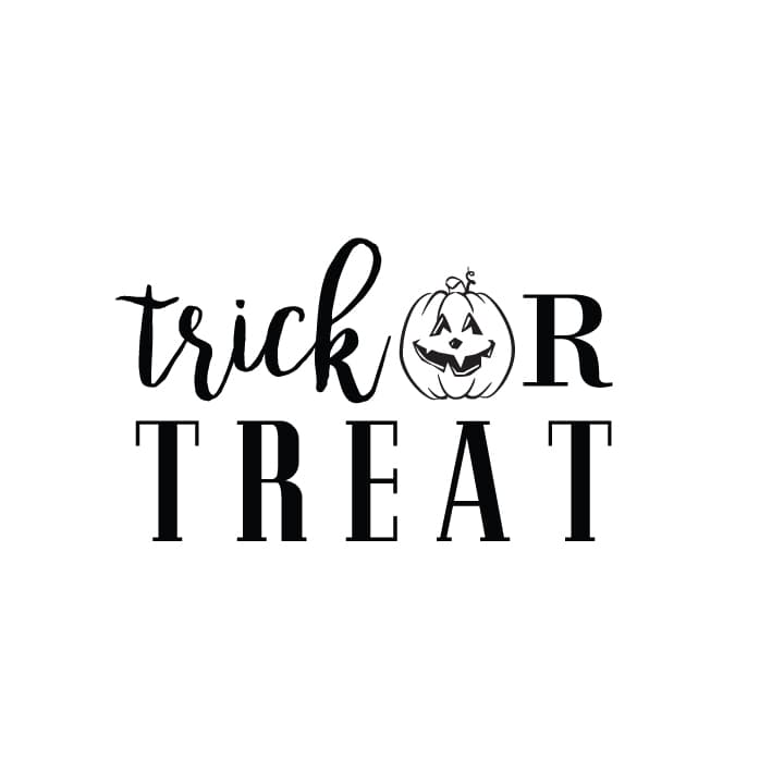Trick or Treat Pumpkin Halloween Sign Vector DXF File
