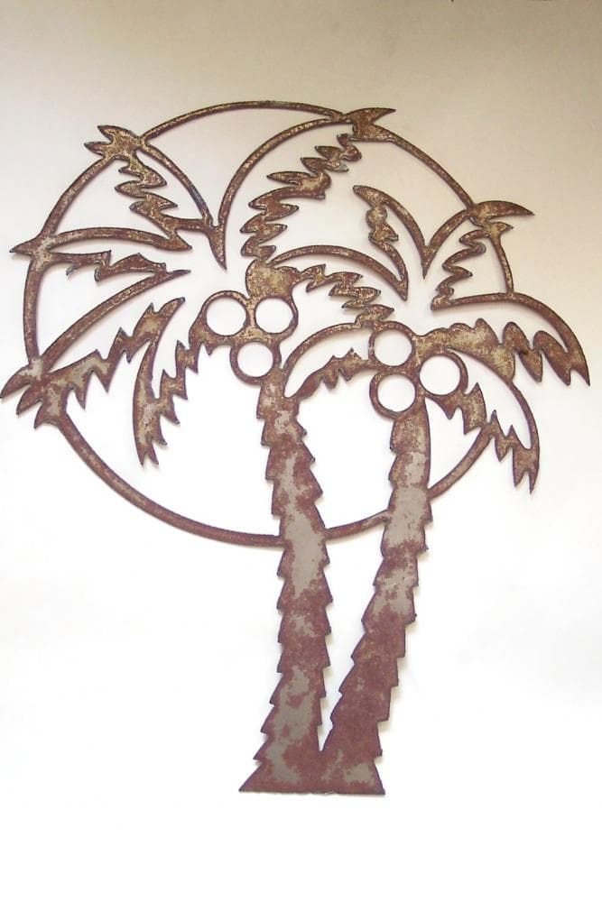 Tropical Palm Tree Sunset DXF Vector File for Metal Art
