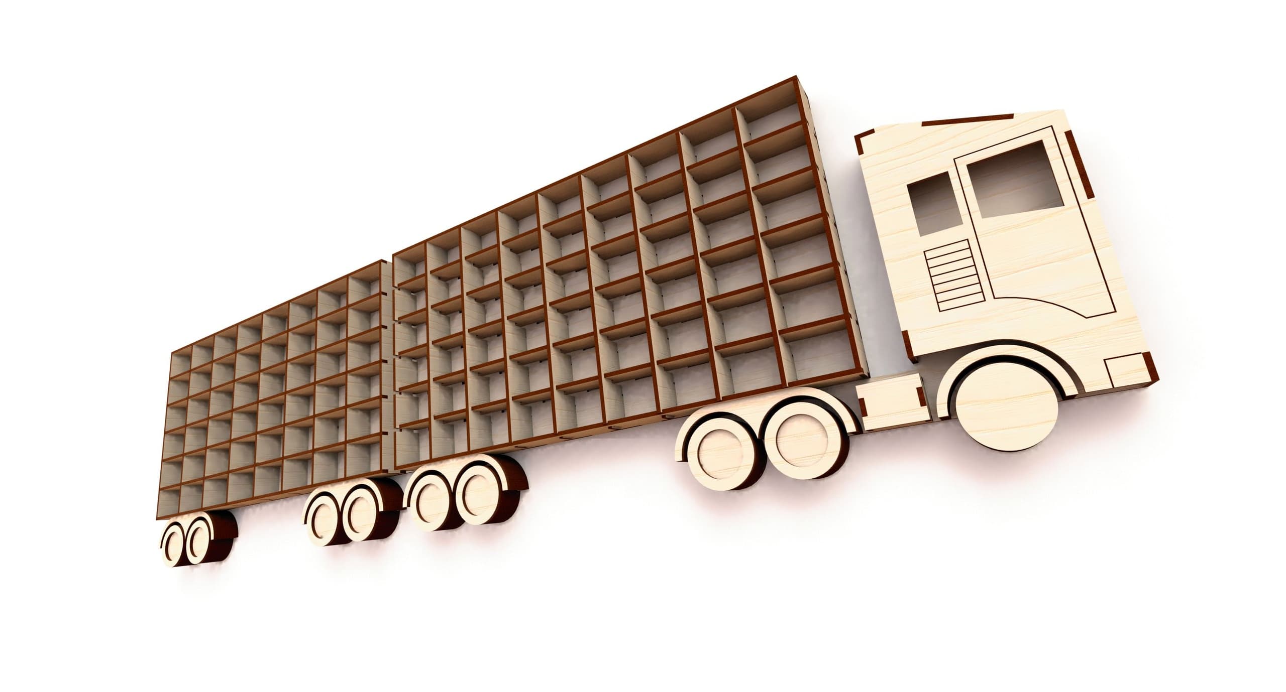 Truck Shaped Wall Shelf Laser Cut Vector File