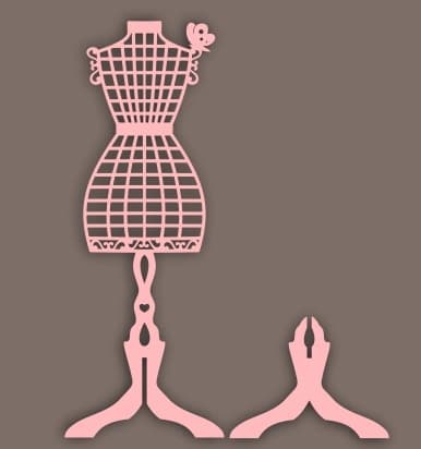 Vintage Dress Form Jewelry Stand Vector for Laser Cutting