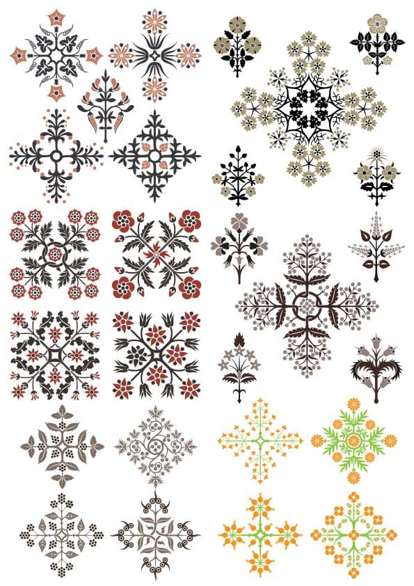 Vintage Floral Ornaments Vector Collection for Laser Cutting