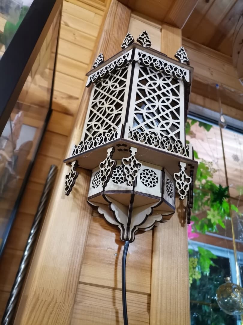 Vintage Moroccan Wall Lantern Laser Cut Vector Design