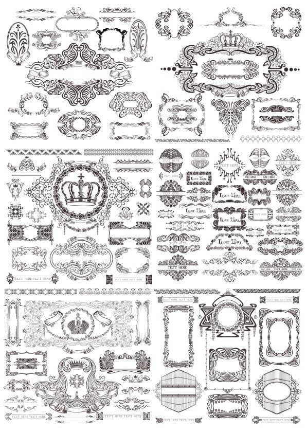 Vintage Ornate Frames and Borders Vector Collection