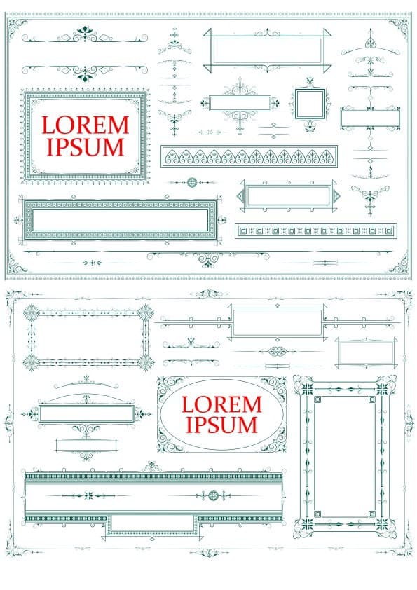 Vintage Ornate Frames and Decorative Borders Vector Set