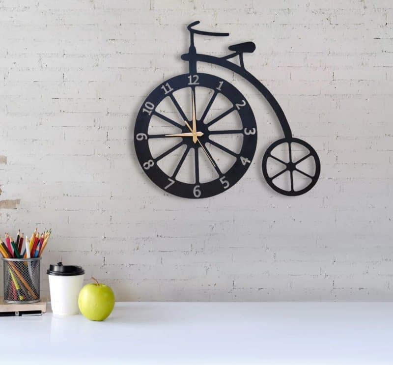 Vintage Penny Farthing Bicycle Wall Clock Laser Cut File