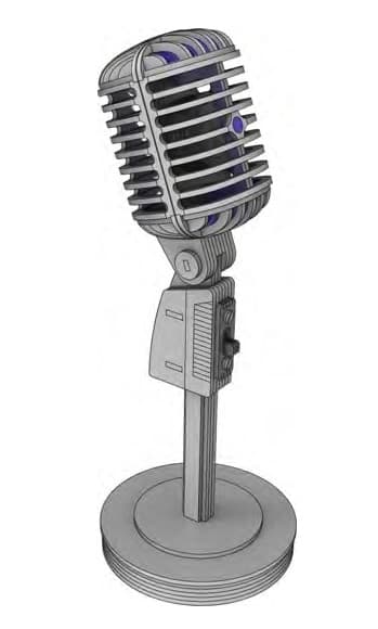Vintage Retro Microphone 3D Puzzle Laser Cut Vector Plan