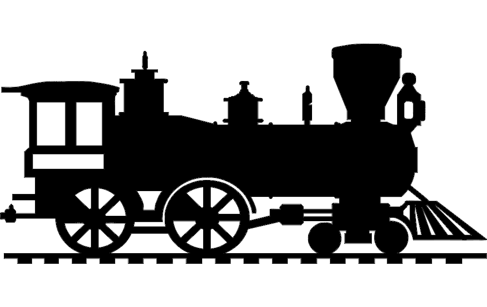 Vintage Steam Locomotive Vector Silhouette for CNC Laser Cutting