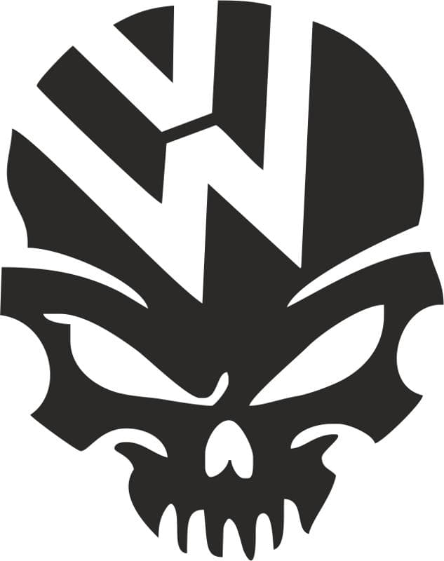 VW Volkswagen Skull Logo Vector for Laser Cutting