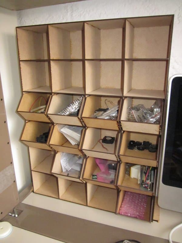Wall Mounted Storage Bin Organizer Laser Cut DXF File