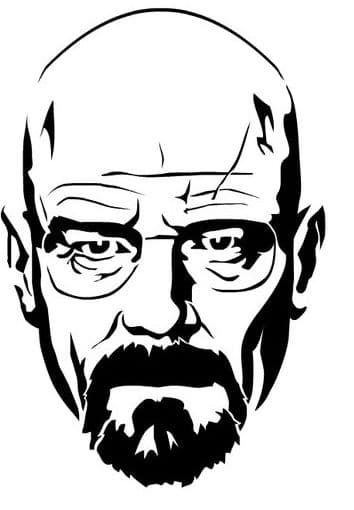 Walter White Heisenberg Stencil Portrait DXF File for CNC