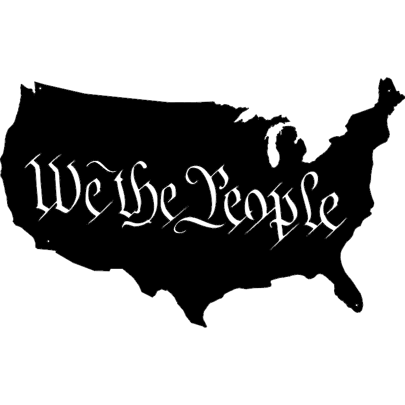We The People USA Map Sign Vector File for Laser Cutting