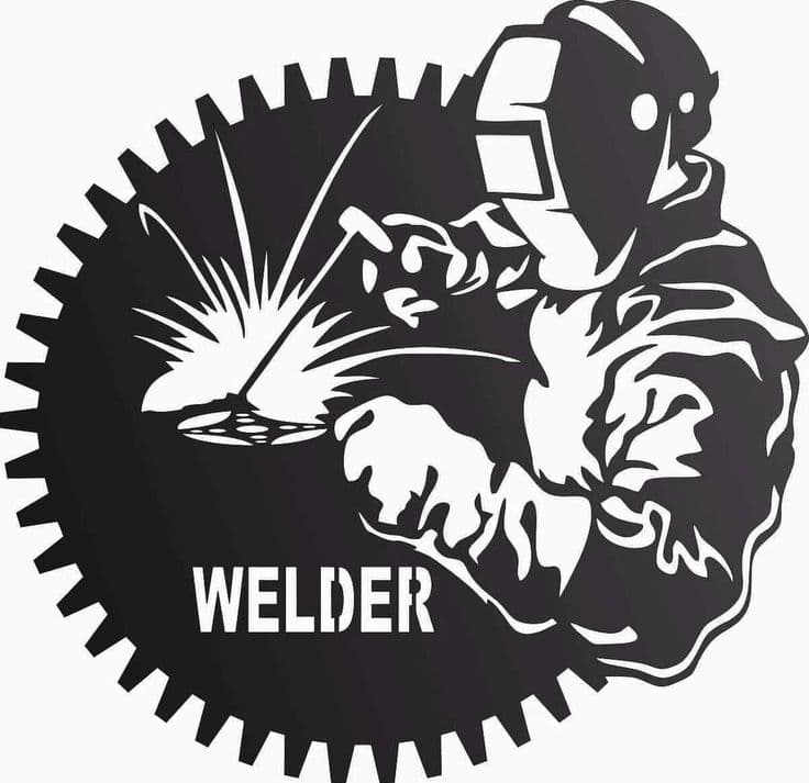 Welder Gear Silhouette Vector File for CNC Cutting DXF
