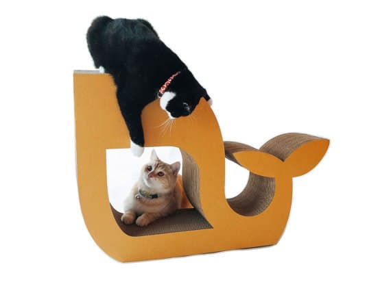 Whale Cat Scratcher 3D Puzzle Vector File for Laser Cutting